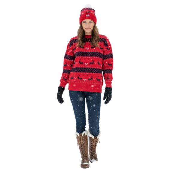 Vintage Red & Black Reindeer Christmas Sweater Size M - Picture 7 of 10